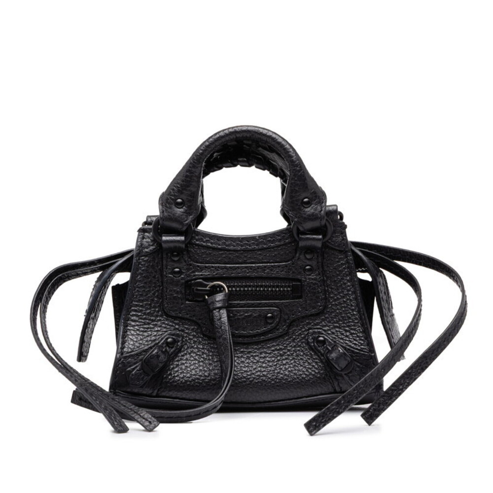 Balenciaga Neo Classic Supernano Handbag Shoulder Bag 2WAY 669537 Black Leath...